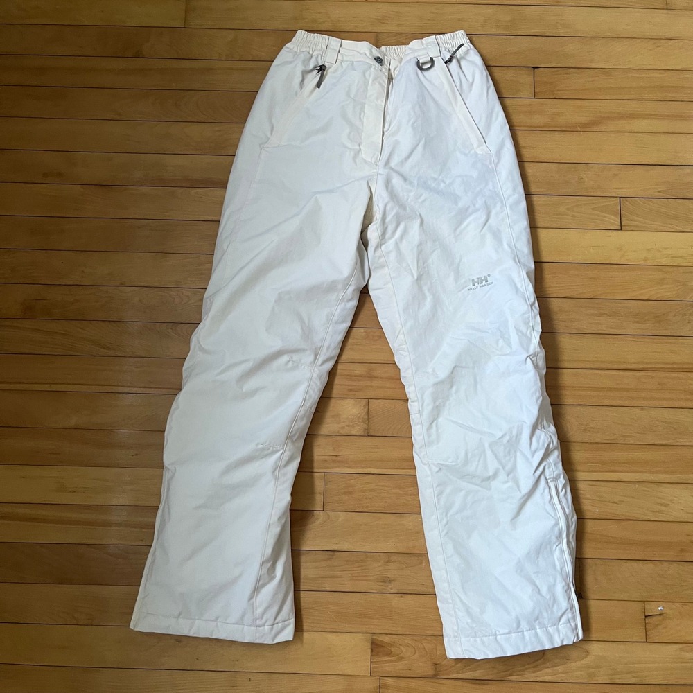 Helly Hansen Mens White Insulated Ski Snowboard Pants Large Zip Pockets L